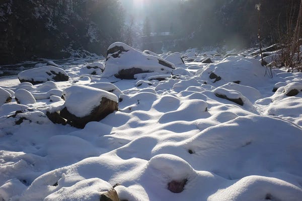 Mike Kiev: Snowy River In The Carpathian Mountains by Mike Kiev