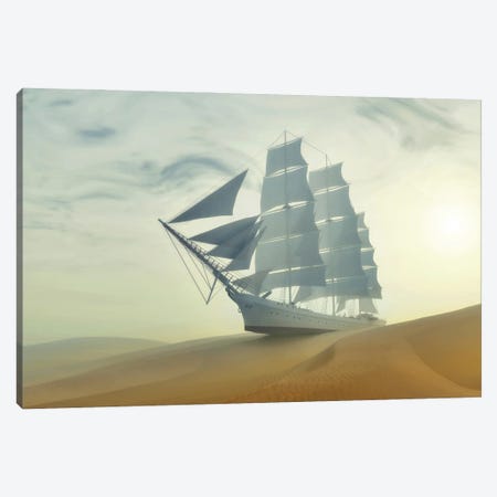 Sailboat In The Desert Canvas Print #MII206} by Mike Kiev Canvas Art Print