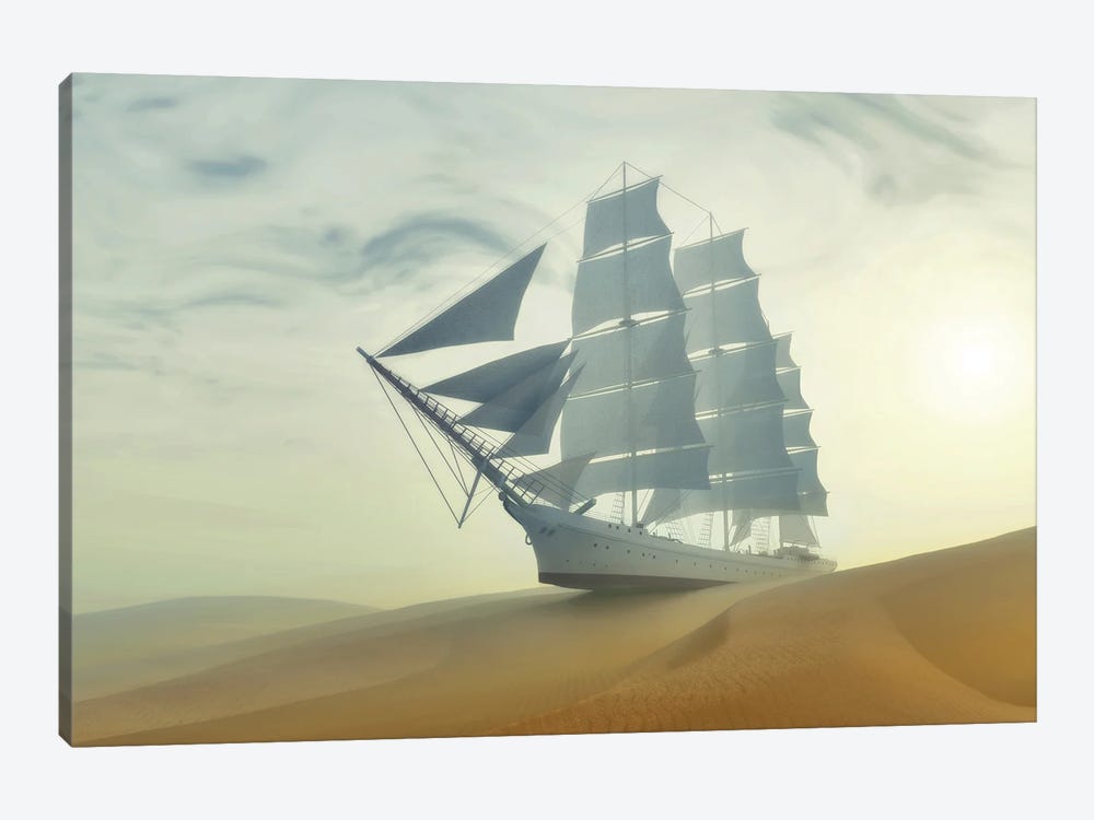 Sailboat In The Desert by Mike Kiev 1-piece Canvas Print