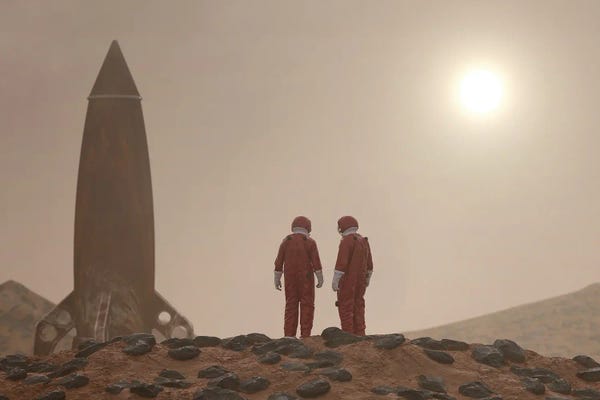Mike Kiev: Two Astronauts On The Surface Of Mars by Mike Kiev