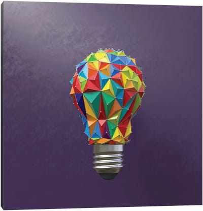 Creative Light Bulb Canvas Art Print - Mike Kiev
