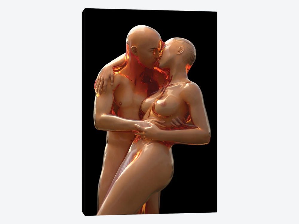 Fused Lovers I by Mike Kiev 1-piece Canvas Artwork