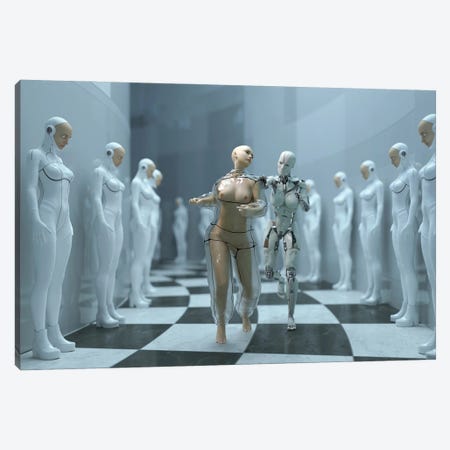 Escape From The Human Cloning Factory Canvas Print #MII255} by Mike Kiev Canvas Artwork