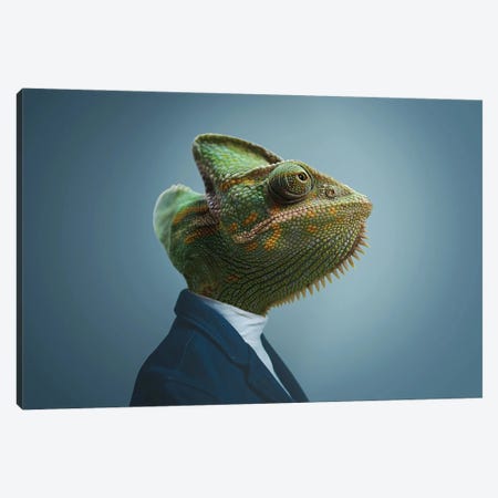 Chameleon Man Canvas Print #MII269} by Mike Kiev Canvas Artwork