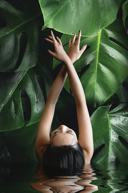 Sensual Girl In A Tropical Water