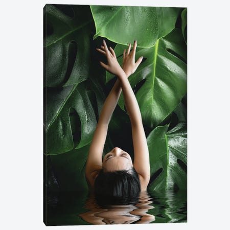 Sensual Girl In A Tropical Water Canvas Print #MII290} by Mike Kiev Art Print