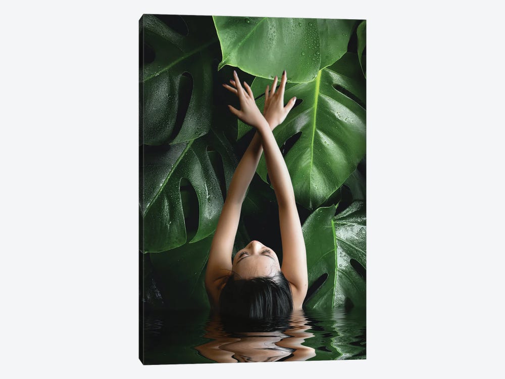 Sensual Girl In A Tropical Water by Mike Kiev 1-piece Canvas Artwork