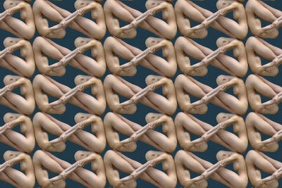 chain Of Human Bodies by Mike Kiev art print