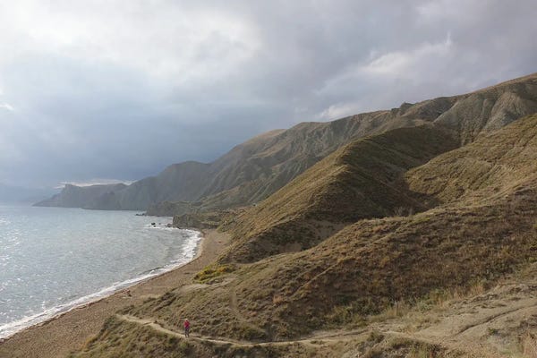 Mike Kiev: Hilly Landscape By The Sea 6 by Mike Kiev