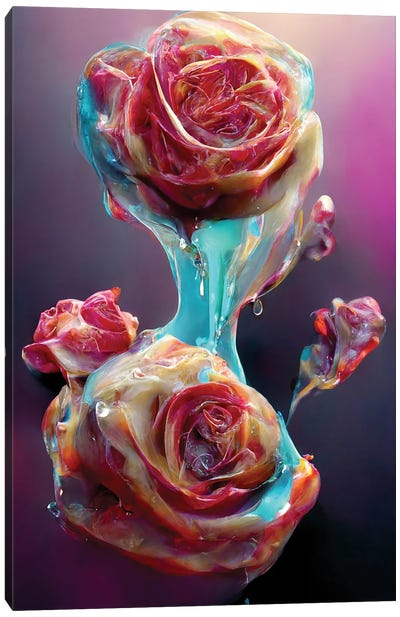 Red Roses Covered With Sweet Syrup I Canvas Art Print - Mike Kiev