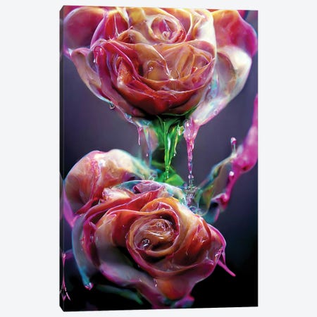 Red Roses Covered With Sweet Syrup III Canvas Print #MII350} by Mike Kiev Canvas Art