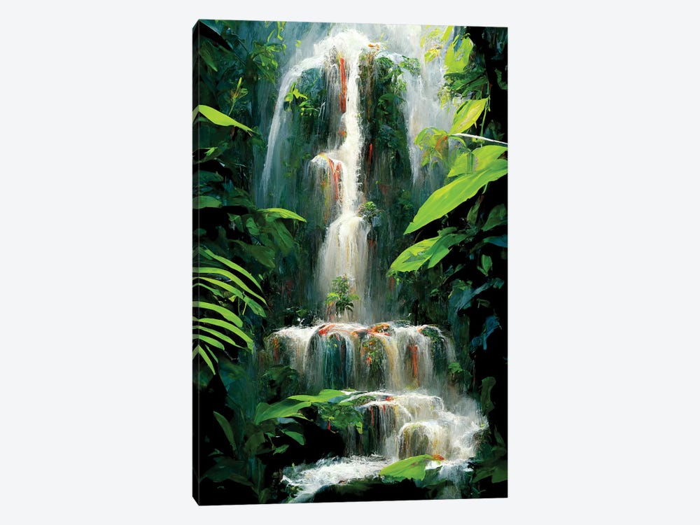 Jungle Waterfall II by Mike Kiev 1-piece Canvas Wall Art