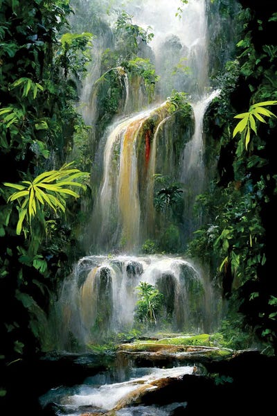 Waterfalls: Jungle Waterfall III by Mike Kiev