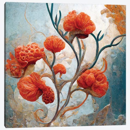 Fantastic Red Flowers V Canvas Print #MII354} by Mike Kiev Canvas Print