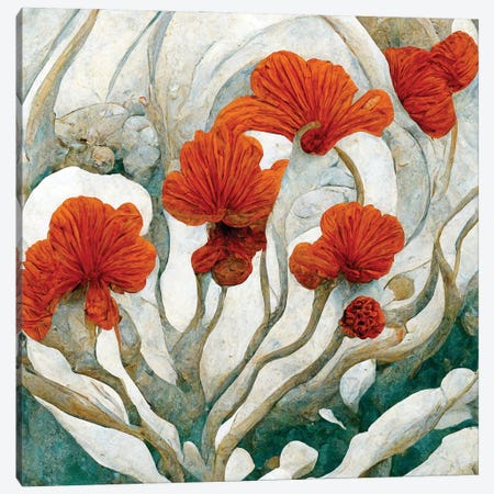 Fantastic Red Flowers III Canvas Print #MII356} by Mike Kiev Art Print