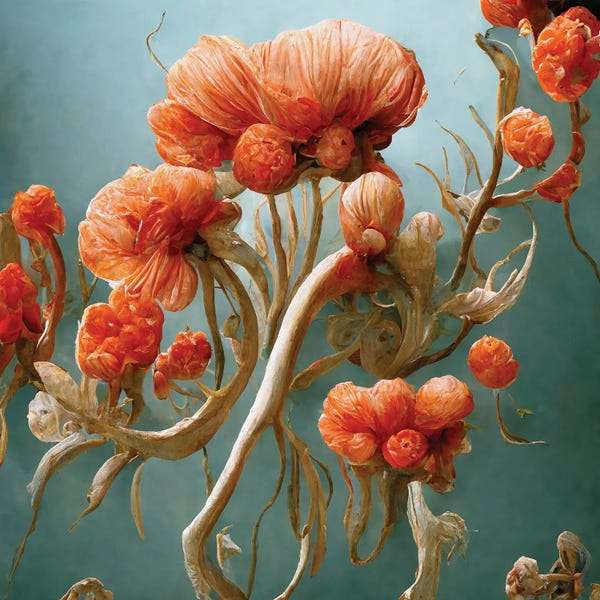 Mike Kiev: Fantastic Red Flowers II by Mike Kiev