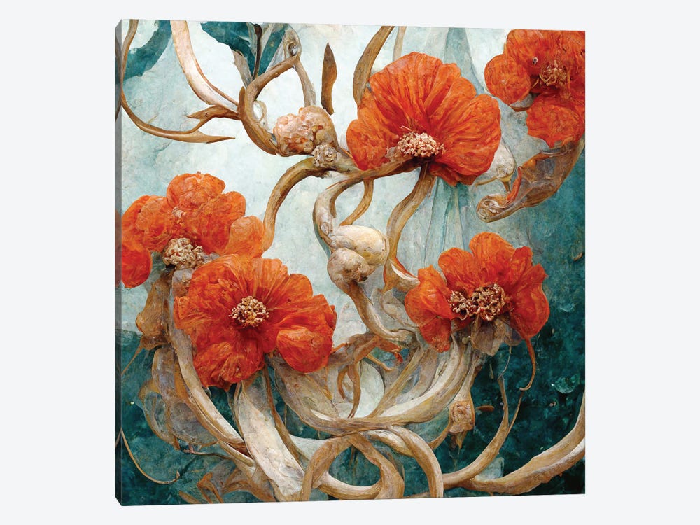 Fantastic Red Flowers by Mike Kiev 1-piece Art Print