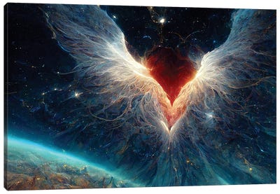 Plasma Wings In Space Canvas Art Print - Nebula Art