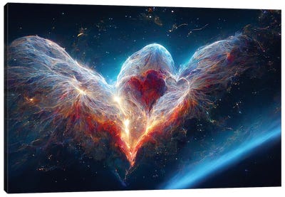 Plasma Wings In Space II Canvas Art Print - Nebula Art
