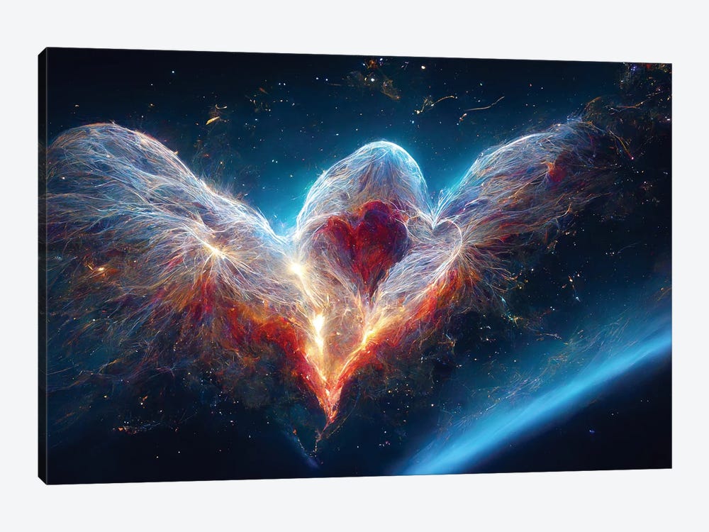 Plasma Wings In Space II by Mike Kiev 1-piece Canvas Wall Art