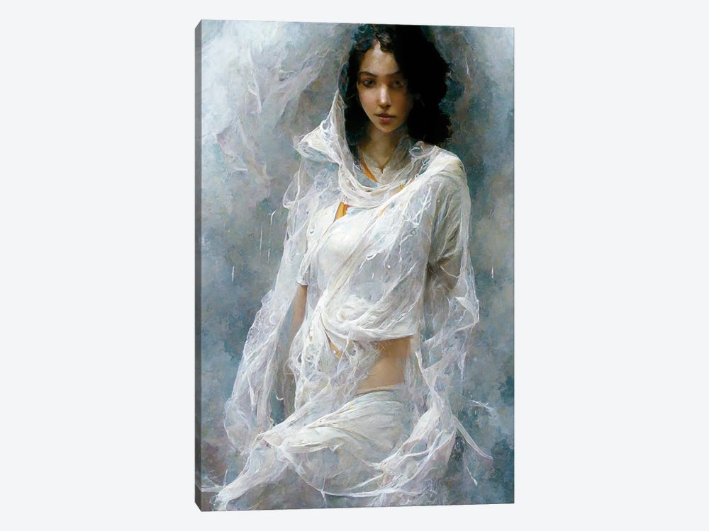 Girl In White Clothes In The Bathroom by Mike Kiev 1-piece Canvas Artwork