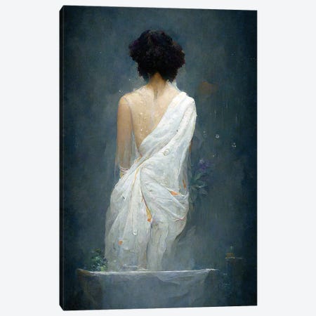 Girl In White Clothes In The Bathroom III Canvas Print #MII366} by Mike Kiev Canvas Art
