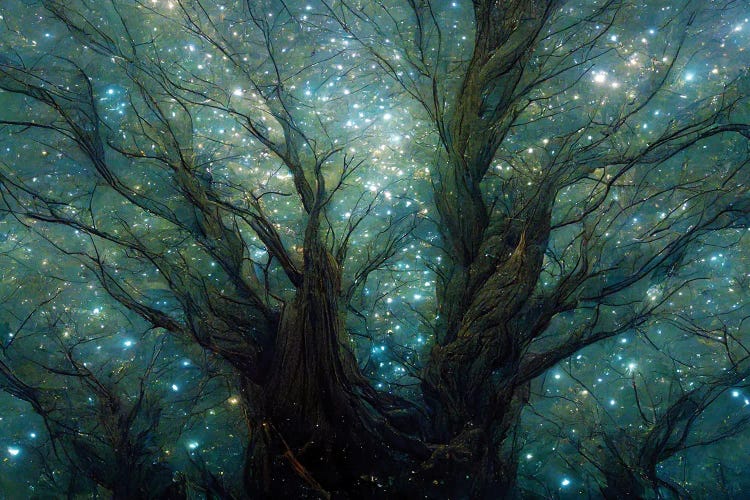 Bare Tree And Fireflies