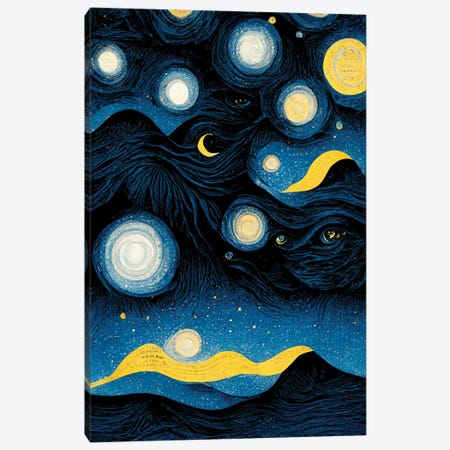 Starry Night Canvas Print #MII369} by Mike Kiev Art Print