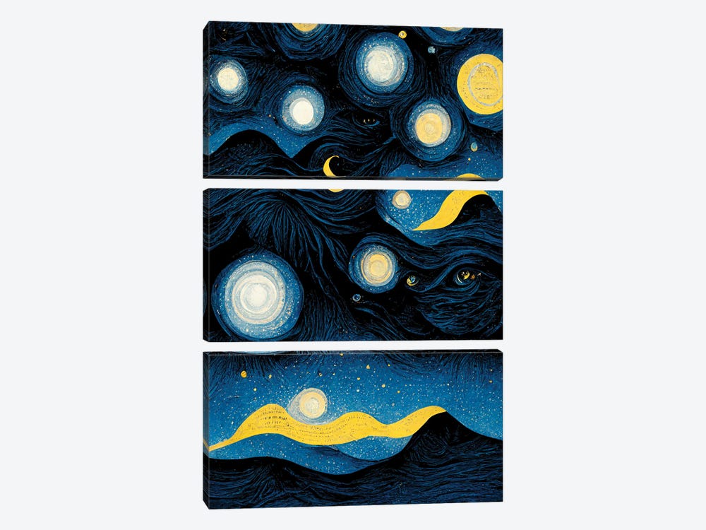 Starry Night by Mike Kiev 3-piece Canvas Art Print