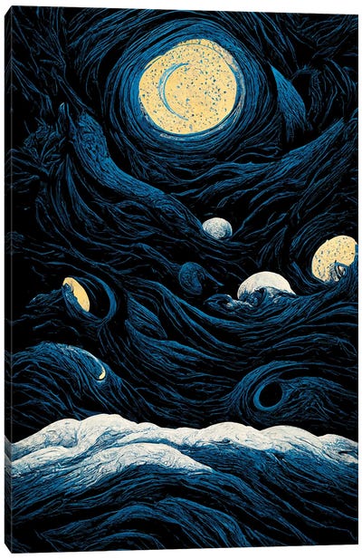 Starry Night III Canvas Art Print - Mike Kiev