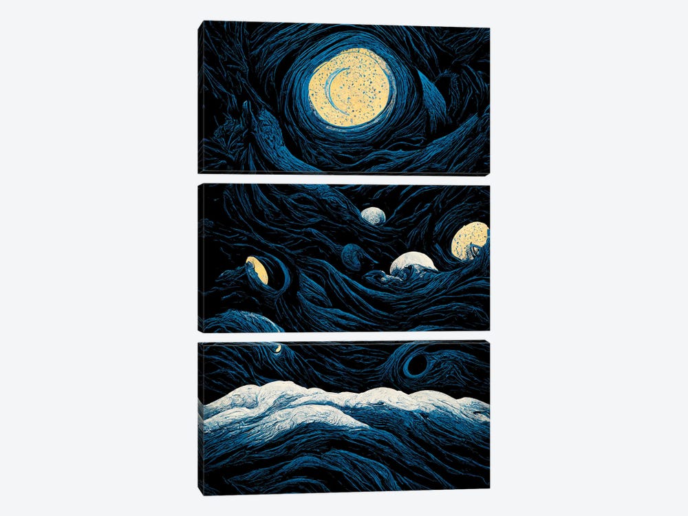 Starry Night III by Mike Kiev 3-piece Canvas Print
