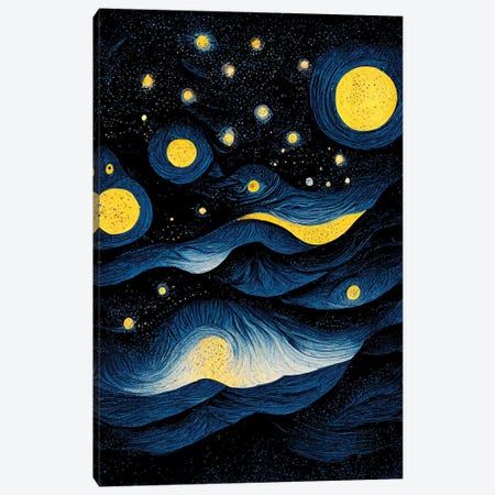 Starry Night IV Canvas Print #MII371} by Mike Kiev Canvas Wall Art
