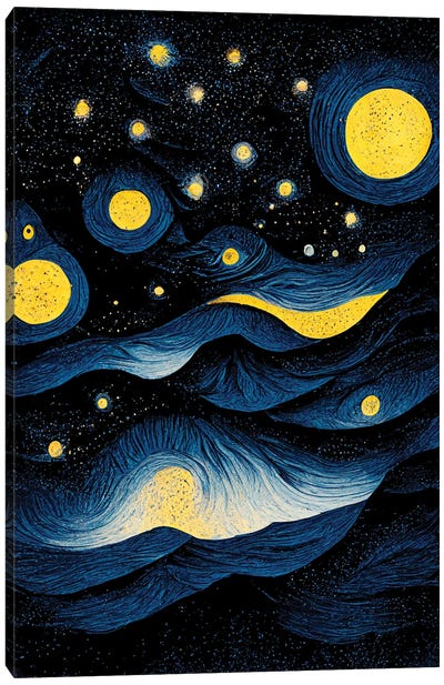 Starry Night IV Canvas Art Print - Mike Kiev