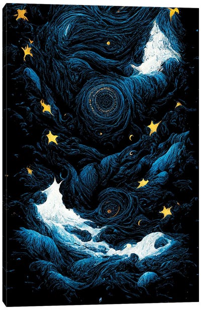 Starry Night V Canvas Art Print - Mike Kiev