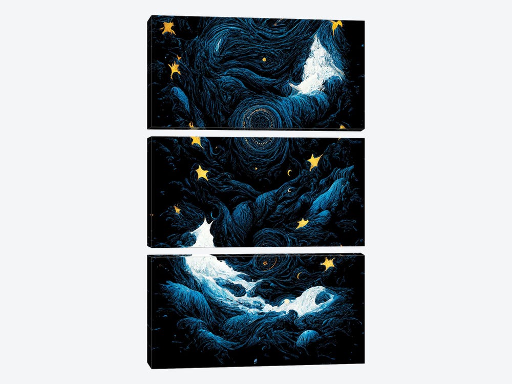 Starry Night V by Mike Kiev 3-piece Canvas Art Print
