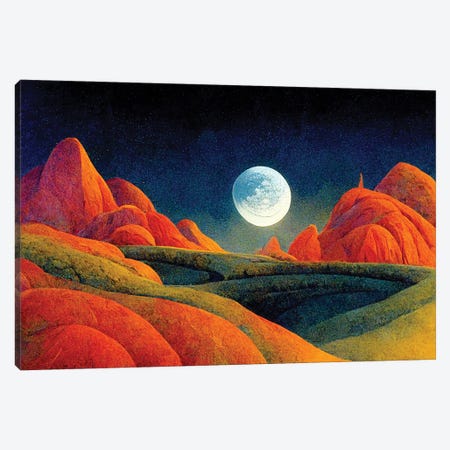 Mountain Landscape On A Moonlit Night IV Canvas Print #MII381} by Mike Kiev Canvas Print