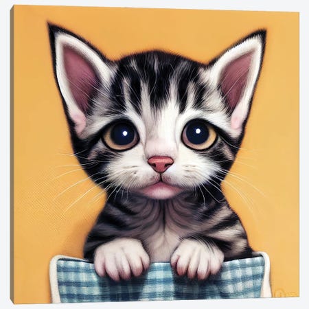 Cute Kitten Canvas Print #MII389} by Mike Kiev Canvas Art Print