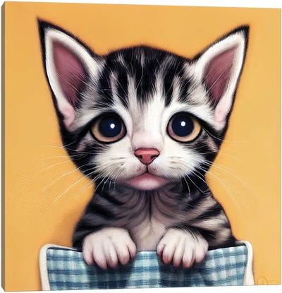 Cute Kitten Canvas Art Print - Mike Kiev