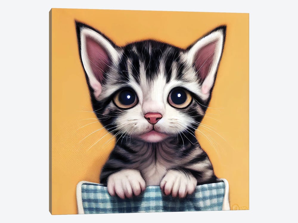 Cute Kitten by Mike Kiev 1-piece Canvas Art Print
