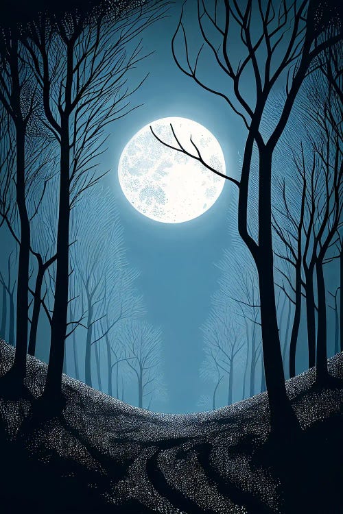 Moonlit Forest by Mike Kiev wall art