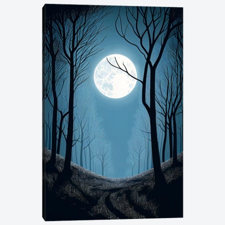 Moonlit Forest Canvas Print #MII413} by Mike Kiev Canvas Art Print