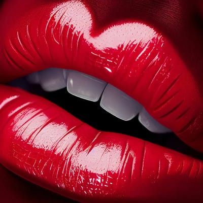 Red Lips by Mike Kiev art print