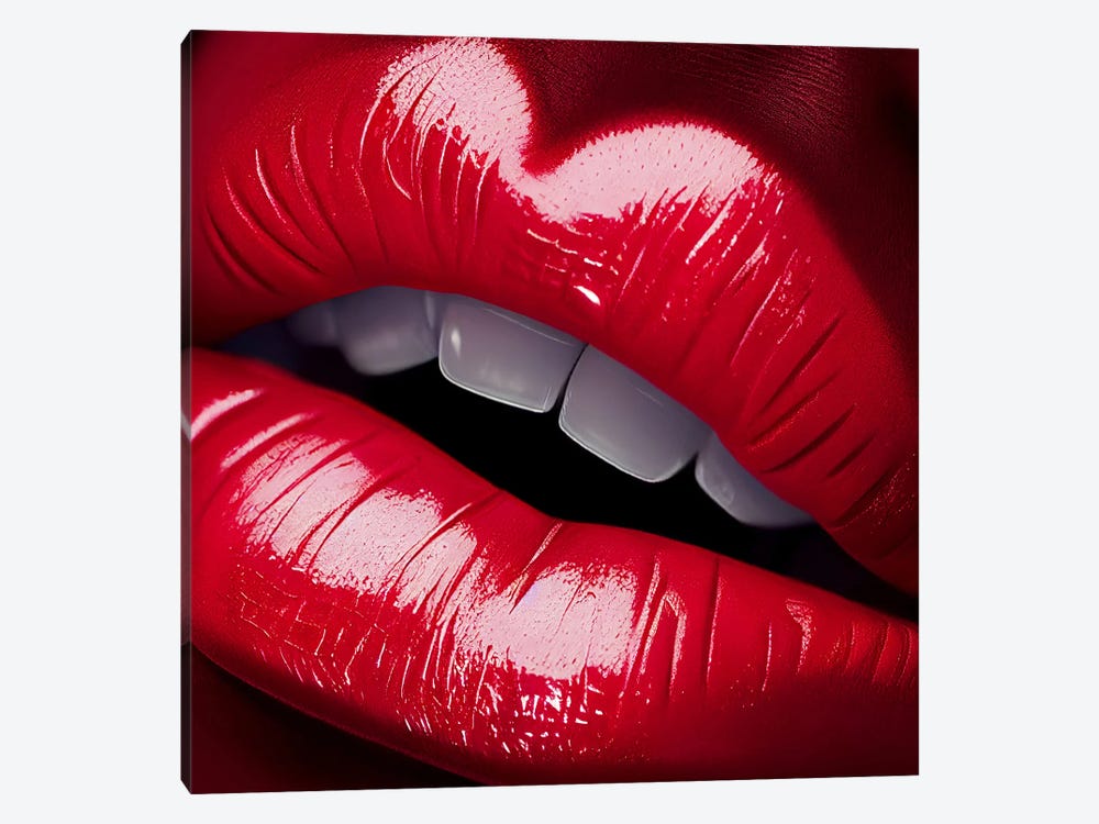 Red Lips by Mike Kiev 1-piece Canvas Art Print