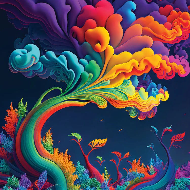 Magic Rainbow Tree I by Mike Kiev wall art