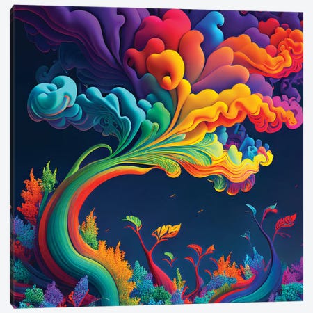 Magic Rainbow Tree I Canvas Print #MII426} by Mike Kiev Canvas Print