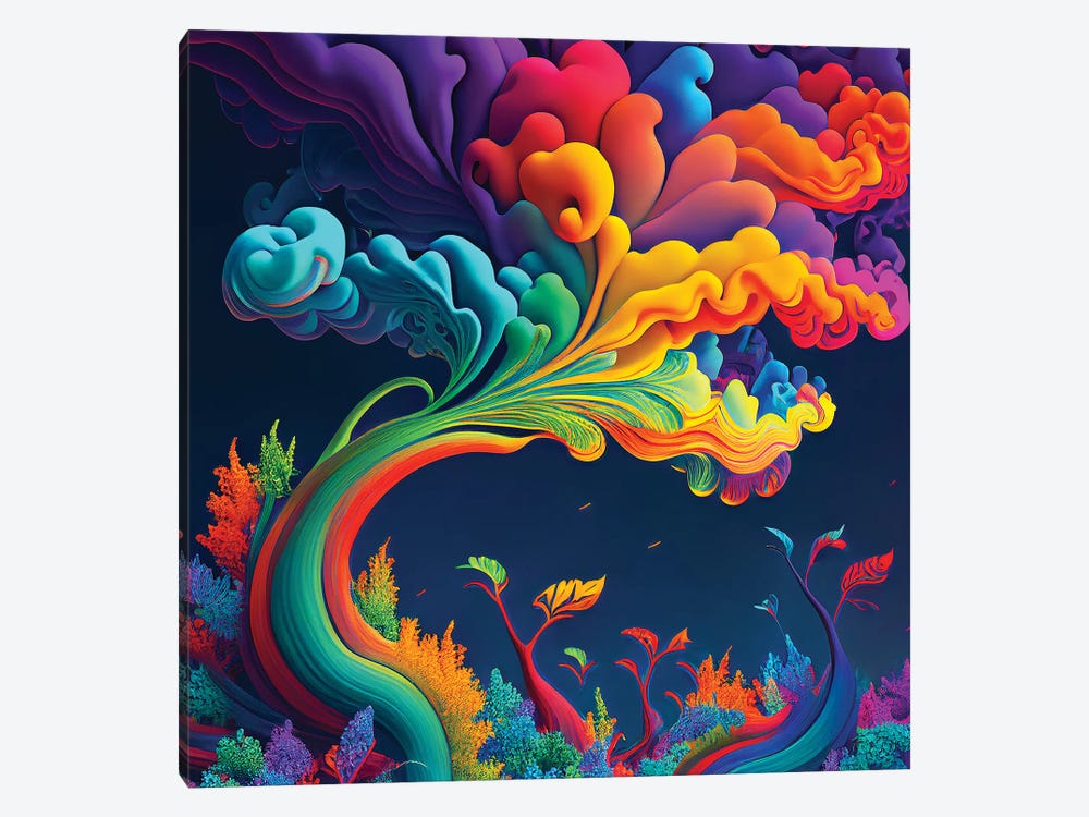 Magic Rainbow Tree I by Mike Kiev 1-piece Canvas Print