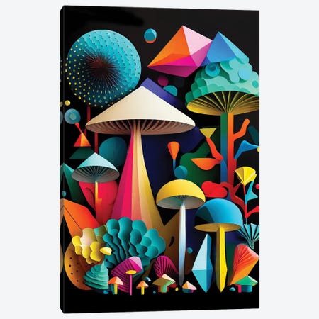 Fantastic Mushrooms I Canvas Print #MII428} by Mike Kiev Canvas Wall Art