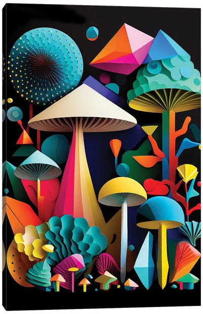 Fantastic Mushrooms I Canvas Art Print - Mike Kiev