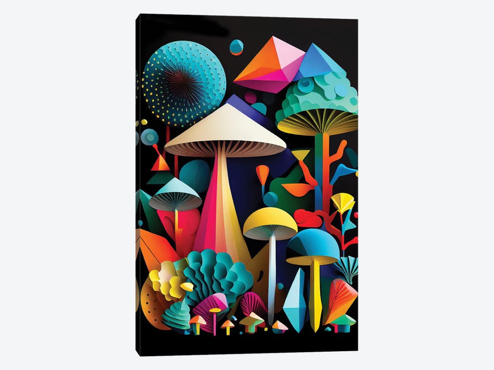 Fantastic Mushrooms I by Mike Kiev 1-piece Art Print