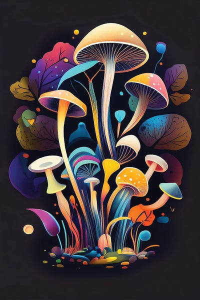 Fantastic Mushrooms II by Mike Kiev multi panel art